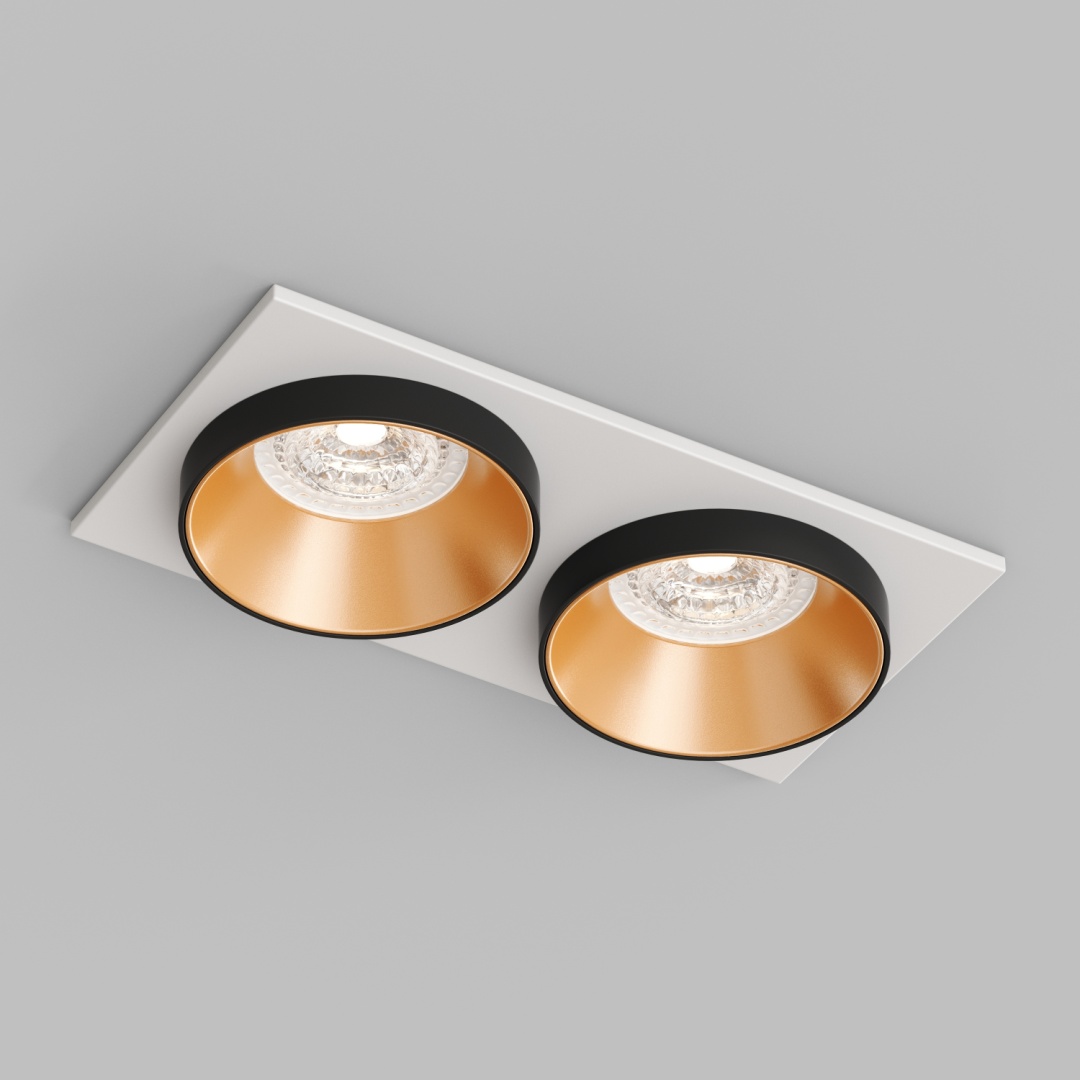 DK2422-GD Встраиваемый светильник, IP 20, 50 Вт, GU10, черный/золотой, алюминий в строительном магазине