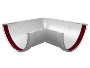 Угол желоба 90 гр. универсал. ПВХ Grand Line Стандарт белый