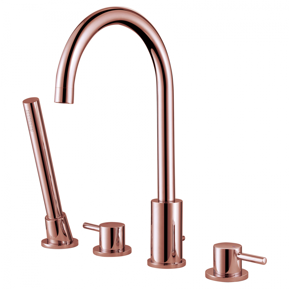 Смеситель ABBER Wasser Kreis AF8113RG на борт ванны, розовое золото в строительном магазине