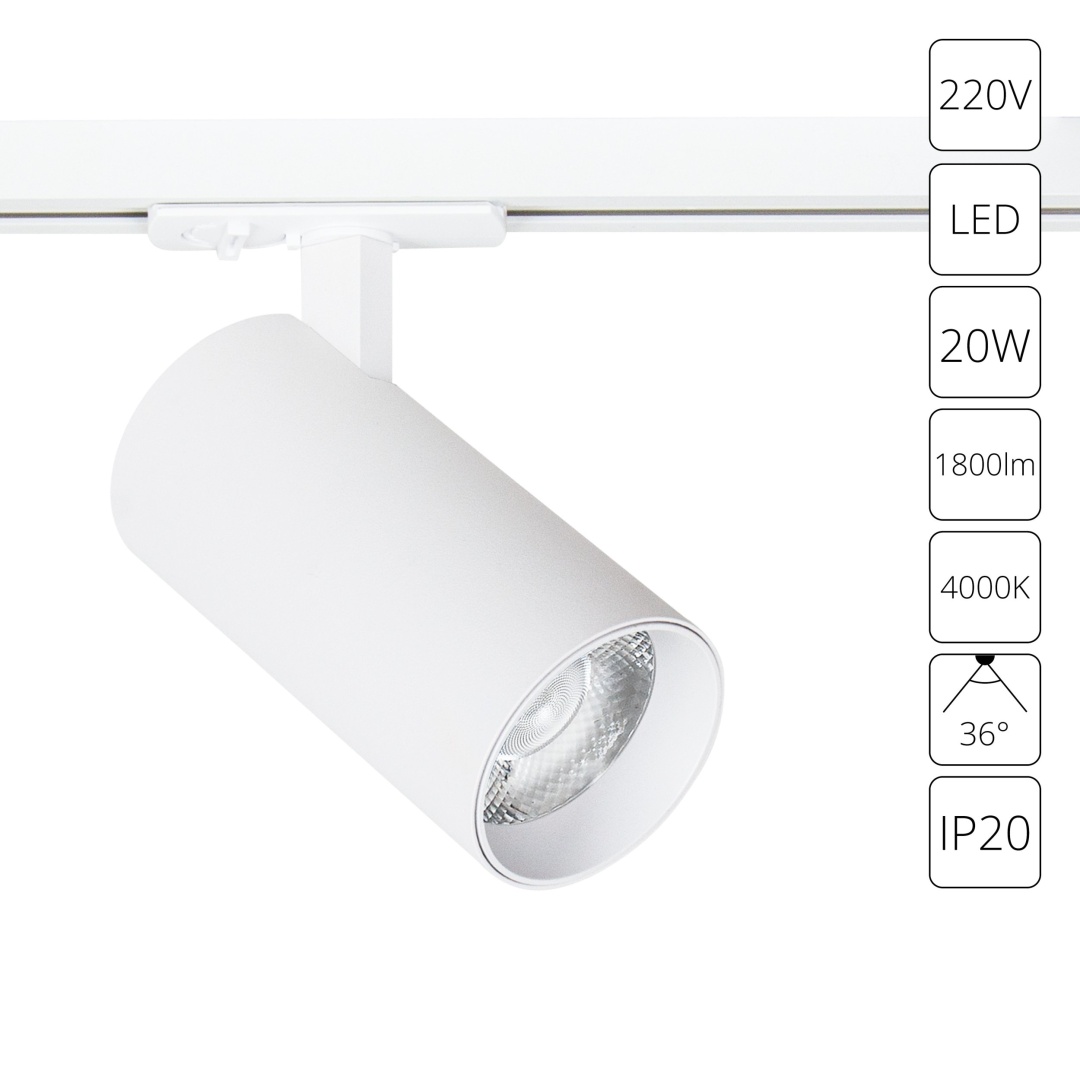Трековый светильник Arte Lamp BENE A1947PL-1WH в строительном магазине