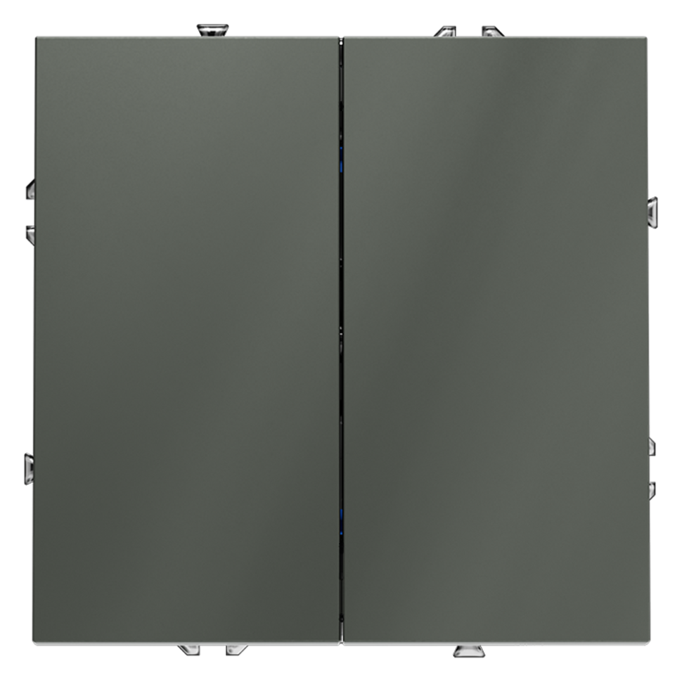 Выключатель встраиваемый VOLTUM S70 двухклавишный 10А, (титан) в строительном магазине