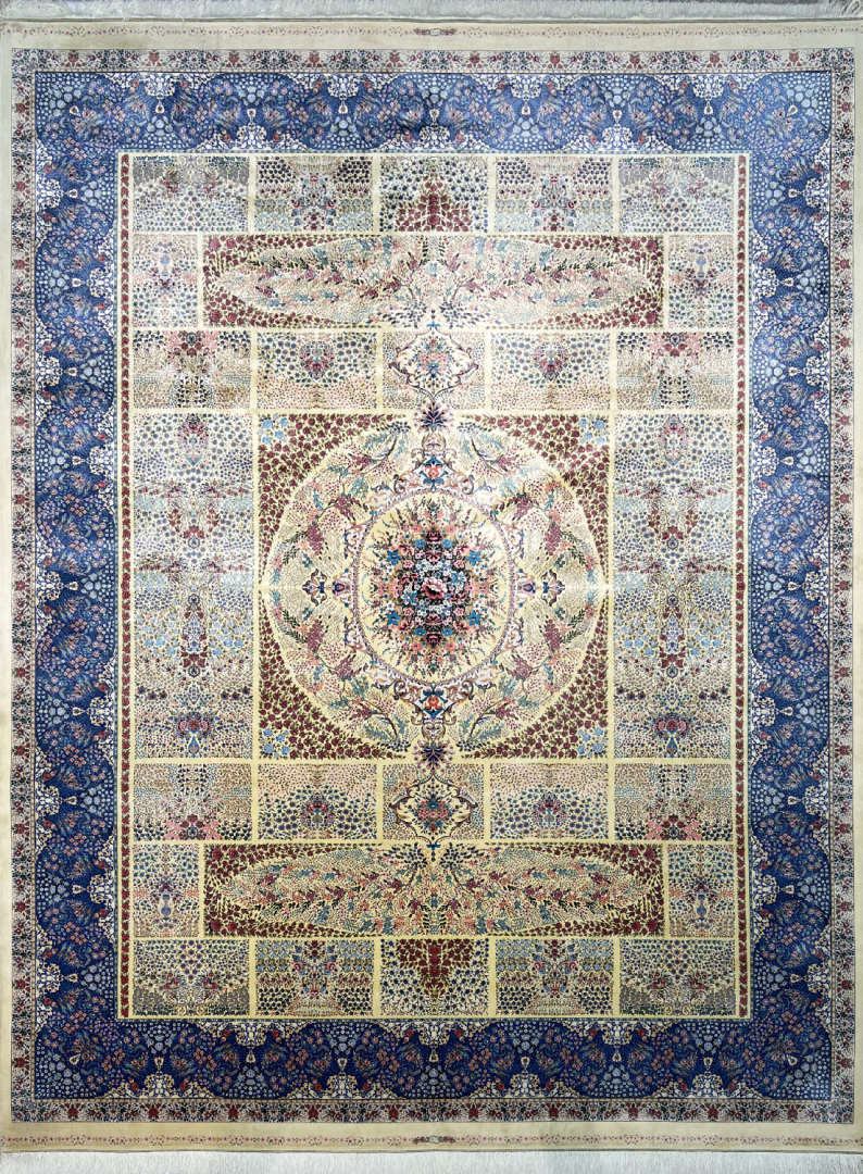 Авторский ковер 5583 YELLOW CREAM NAVY BLUE в строительном магазине