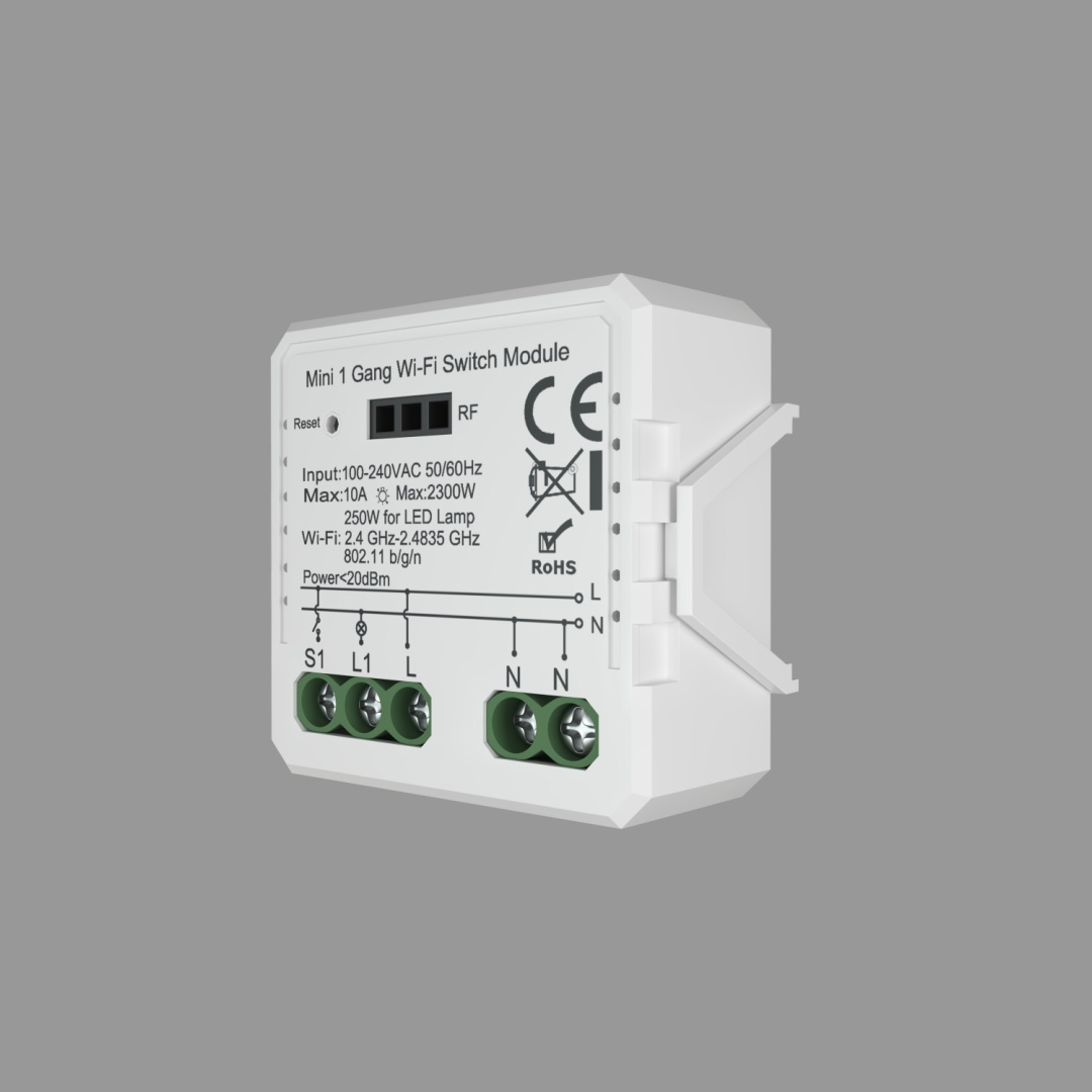 RL1001-SM Одноканальное Wi-Fi реле-выключатель 1 x 2300 Вт / 250 Вт для LED в строительном магазине