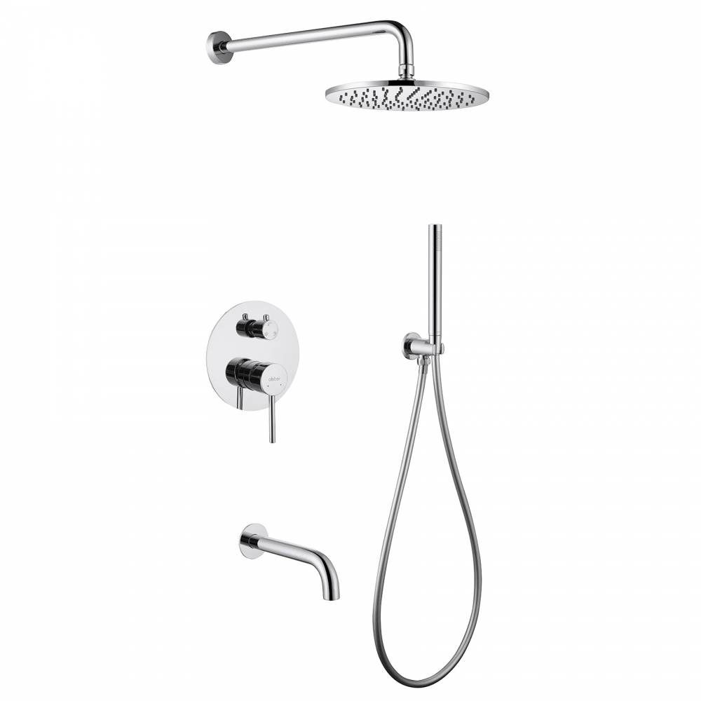 Душевая система ABBER Wasser Kreis AF8117 скрытого монтажа с изливом, хром в строительном магазине