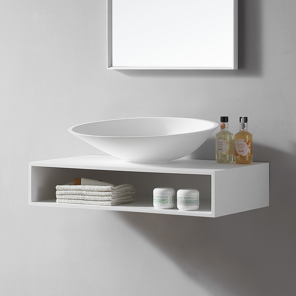 Тумба под раковину ABBER Stein AS1612 подвесная, белая матовая в строительном магазине