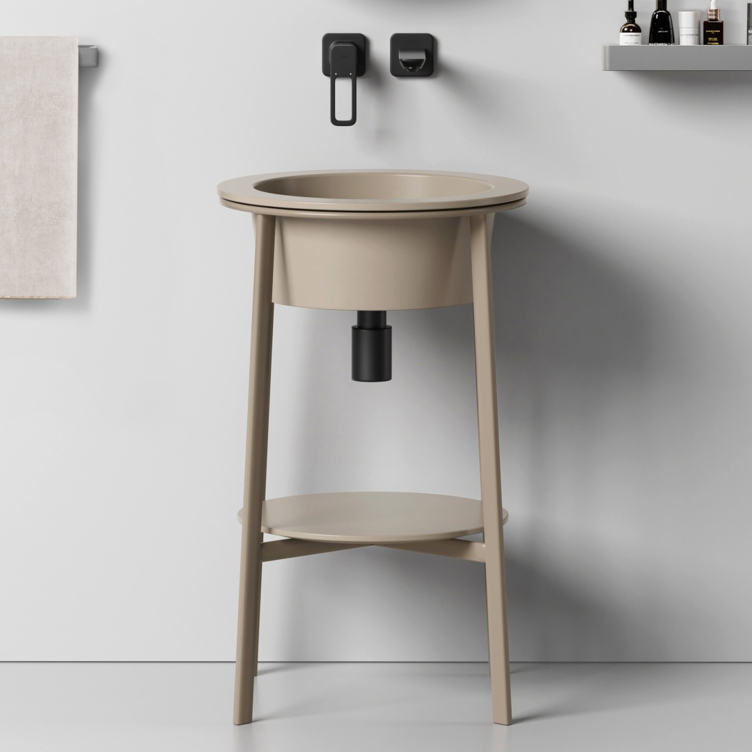 Консоль с керамической раковиной ABBER Bequem AC2130MK хаки матовый в строительном магазине