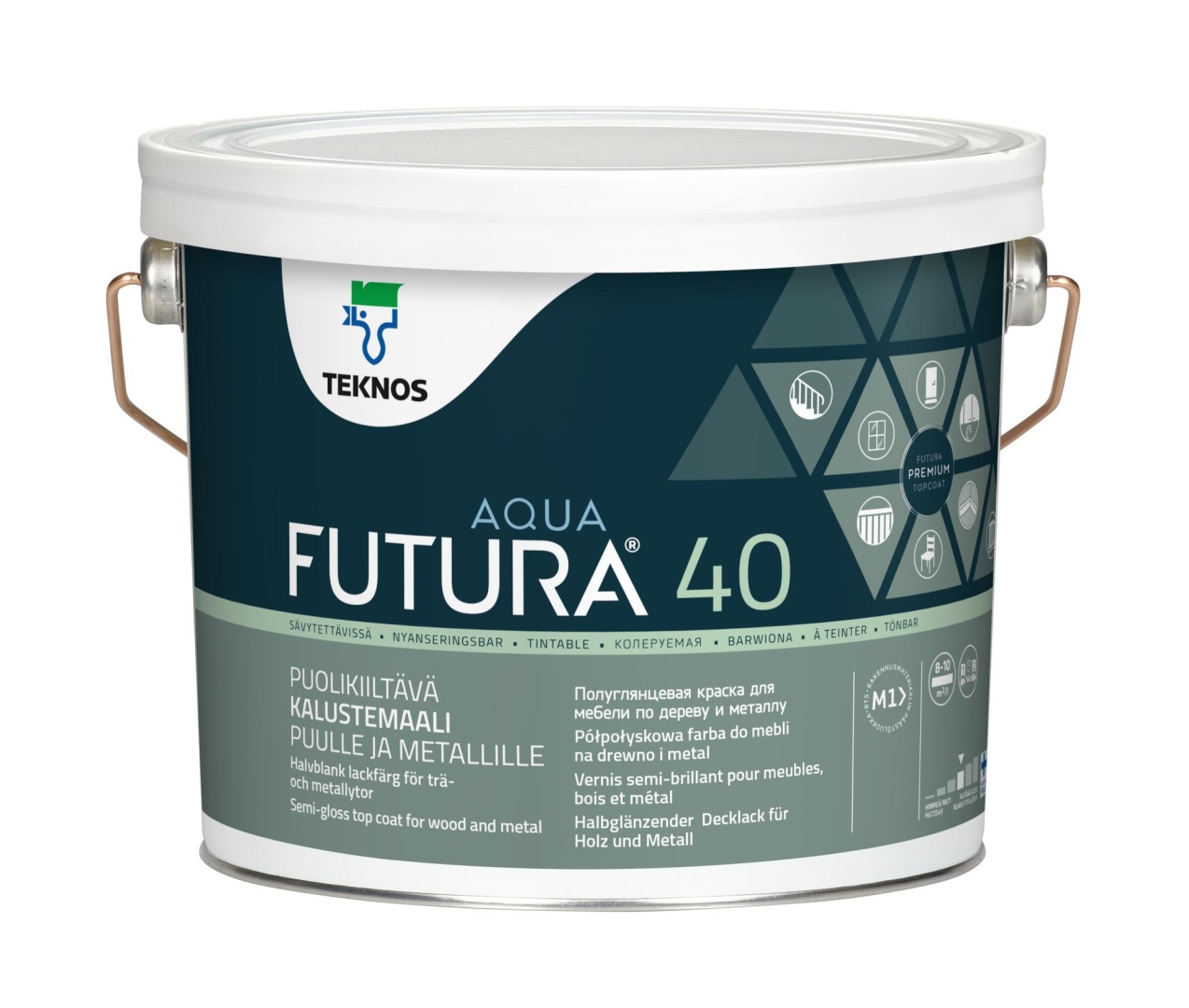 Краска универсальная TEKNOS FUTURA AQUA 40 (Текнос Футура Аква 40) Полуглянцевая 0,9л в строительном магазине