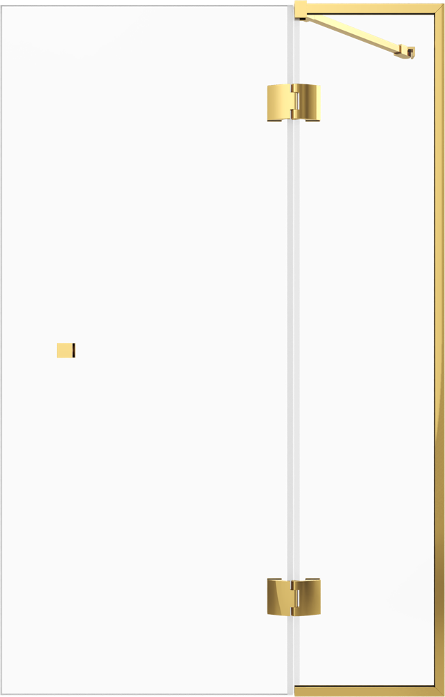 Шторка на ванну STWORKI Орхус распашная, 90 (30х60), профиль золото, прозрачное стекло 583093 в строительном магазине