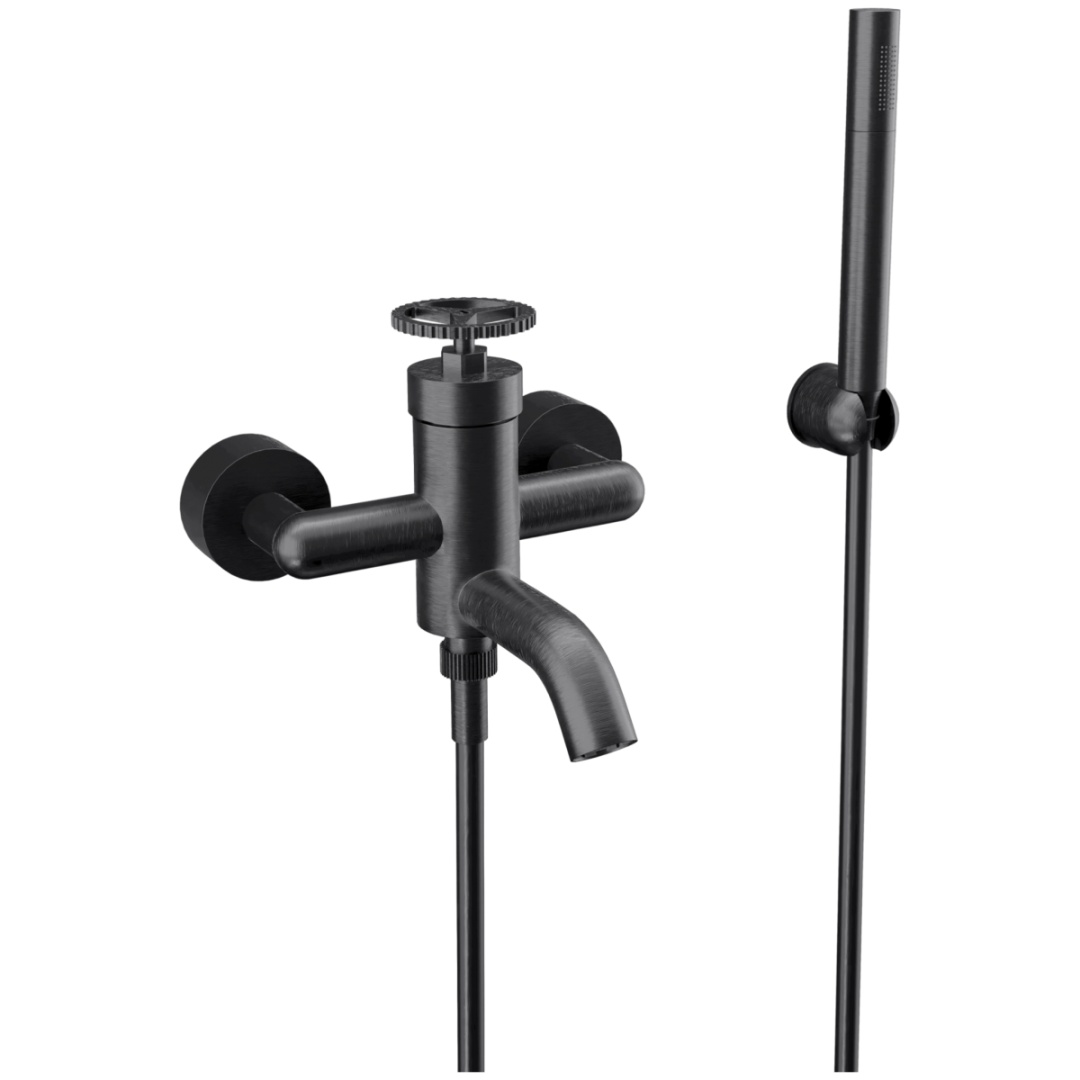 Смеситель для ванны Remer Chrono CH02CFP, черный брашированный хром в строительном магазине