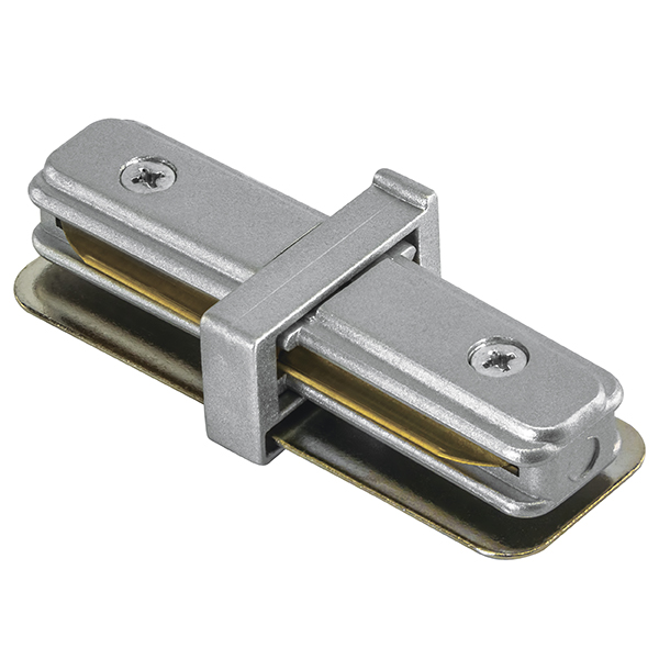 502109 Соединитель трековый однофазный BARRA малый прямой СЕРЫЙ в строительном магазине