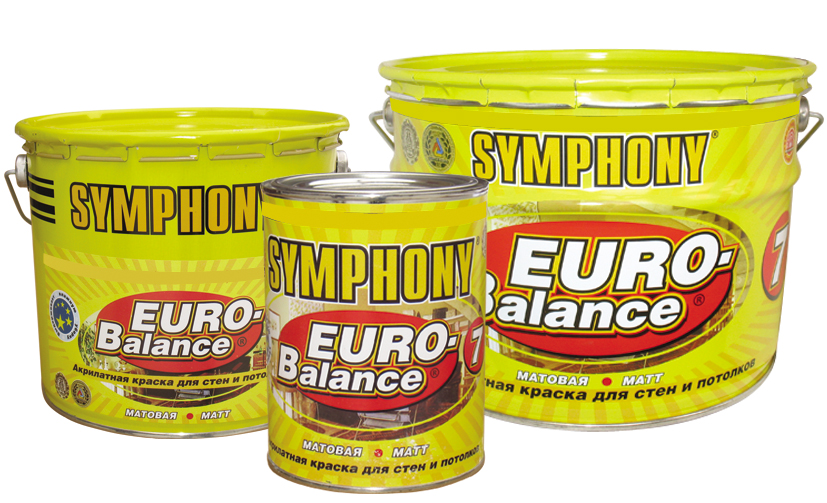 Краска интерьерная Symphony (Симфония) Euro-balance 7 (Евро-баланс 7) матовая 0,9л в строительном магазине