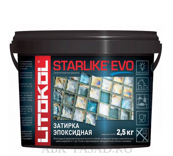 LITOKOL STARLIKE EVOS.100 BIANCO ASSOLUTO, S.102 BIANCO GHIACCIO, S.105 BIANCO TITANIO, S.110 GRIGIO PERLA, S.115 GRIGIO SETA, S.120 GRIGIO PIOMBO, S.125 GRIGIO CEMENTO, S.140 NERO GRAFITE, S.145 NERO CARBONIO, S.200 AVORIO, S.202 NATURALE, S.208 SABBIA, S.210 GREIGE, S.215 TORTORA, S.230 CACAO, S.232 CUOIO, S.235 CAFFE, S.130 GRIGIO ARDESIA, 100 белый