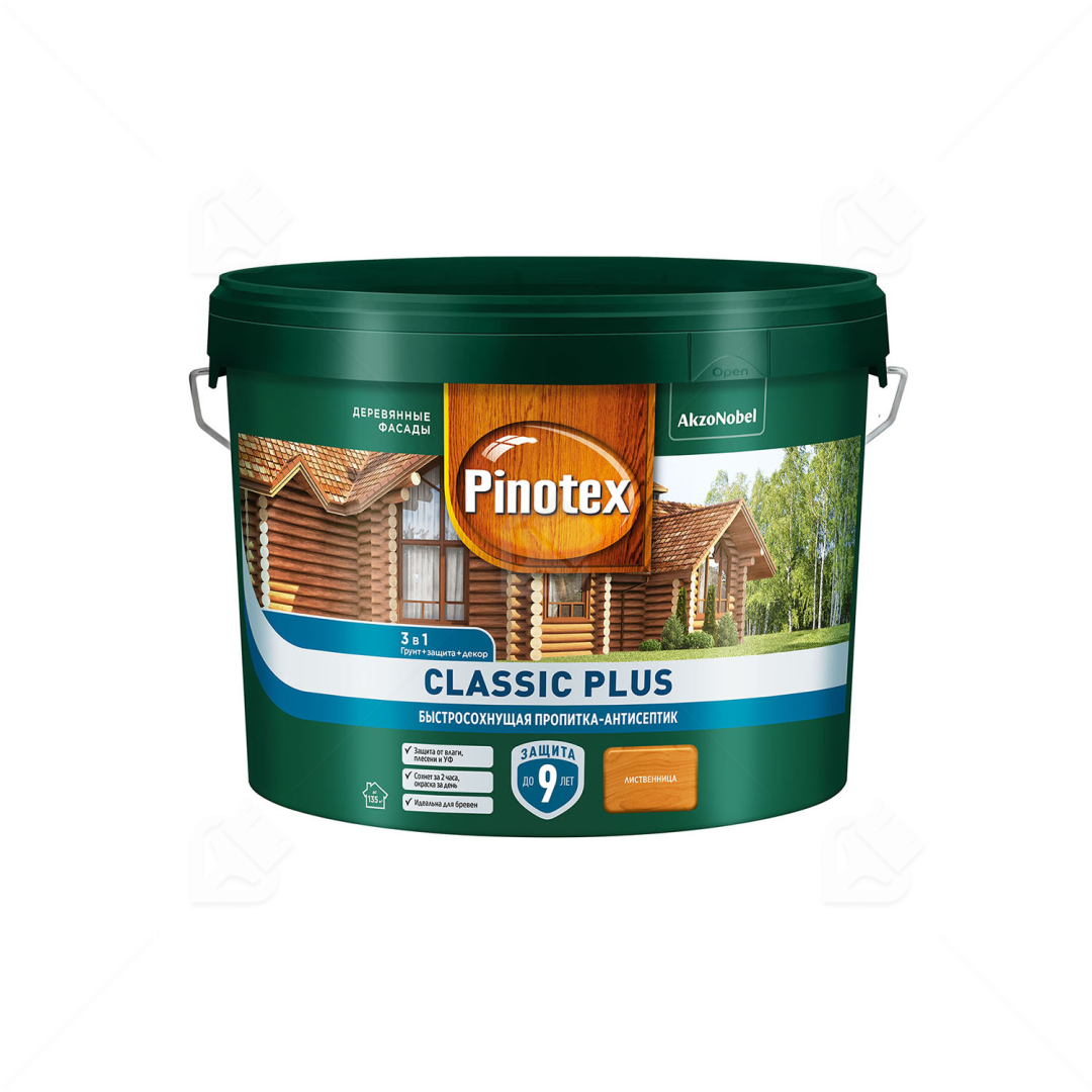 Пропитка Pinotex Classic Plus 3в1 лиственница 9 л.