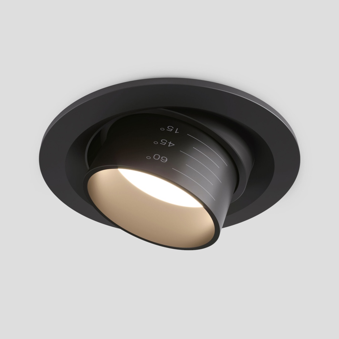 Встраиваемый светодиодный светильник с регулировкой угла освещения 9920 LED 15W 4200K черный в строительном магазине