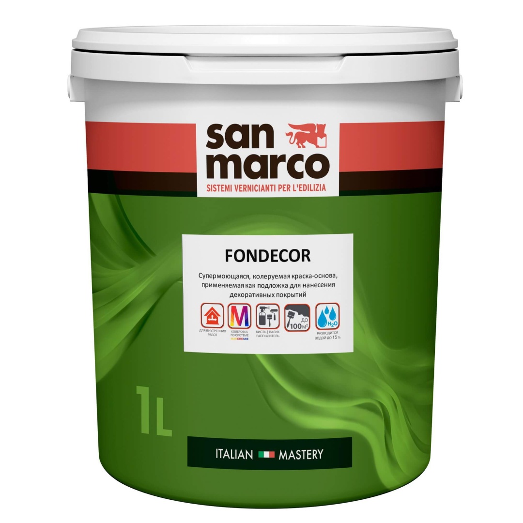 Грунтовочная краска САН МАРКО Фондекор (SAN MARCO Fondecor) акриловая 1л