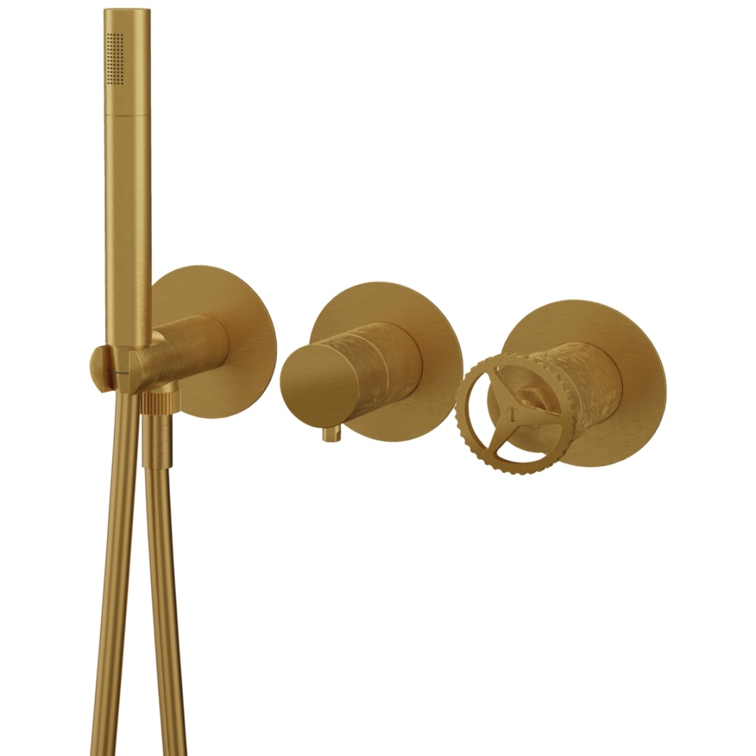 Смеситель для душа Remer Chrono CH97D2PBG, золото брашированное в строительном магазине