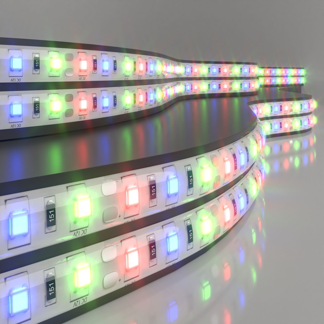 Светодиодная лента 12 В 14,4 Вт/м 60 Led/м 5050 IP65, RGB, 5 м Лента светодиодная 12V 14,4W 60Led 5050 IP65 RGB, 5м в строительном магазине