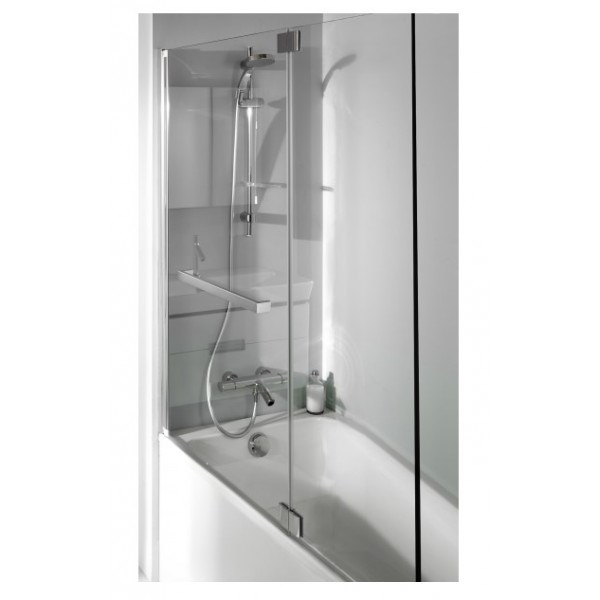 Шторка на ванну Jacob Delafon Adequation 100х140 см, с полотенцедержателем, стационарная, прозрачная E4931-GA в строительном магазине