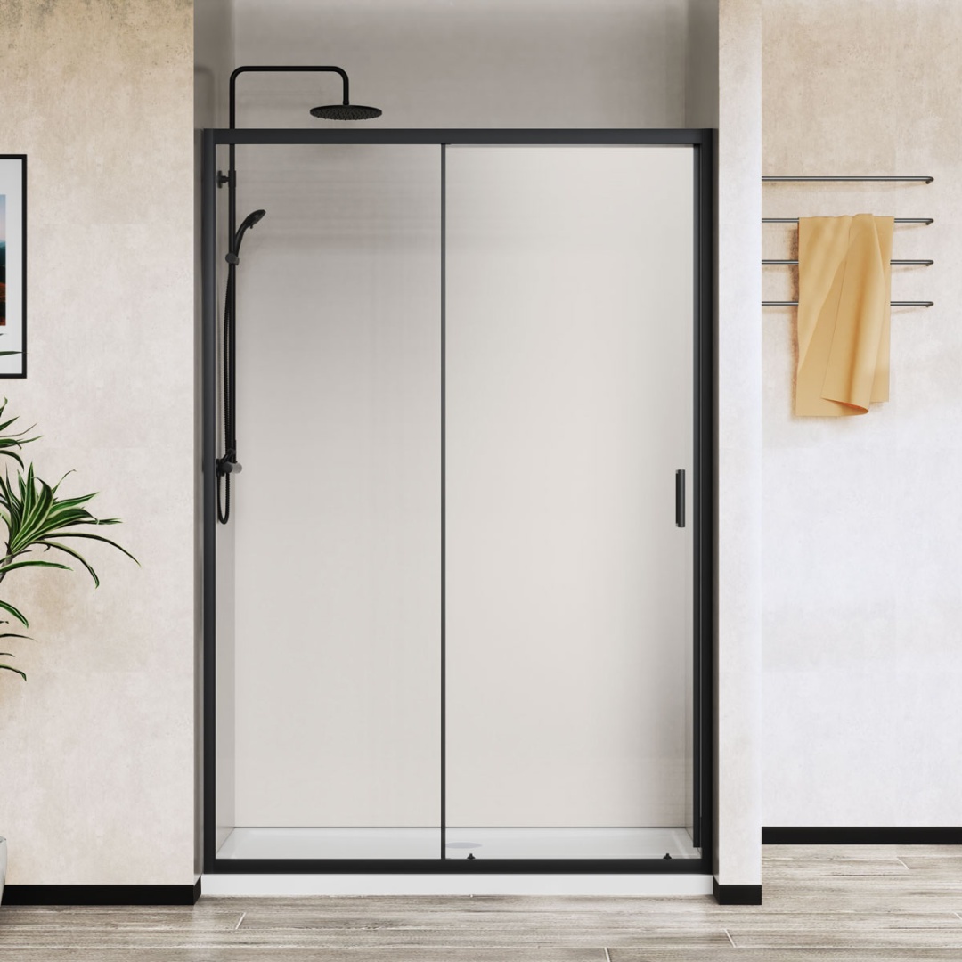 Душевая дверь Vincea City VDS-5CT110CLB, 1100, черный, стекло прозрачное в строительном магазине