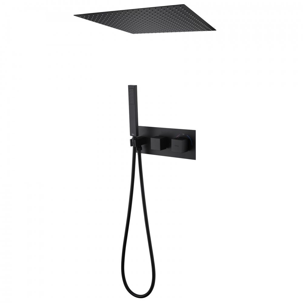 Душевая система ABBER Daheim AF8255B скрытого монтажа без излива, термостат, черная матовая в строительном магазине