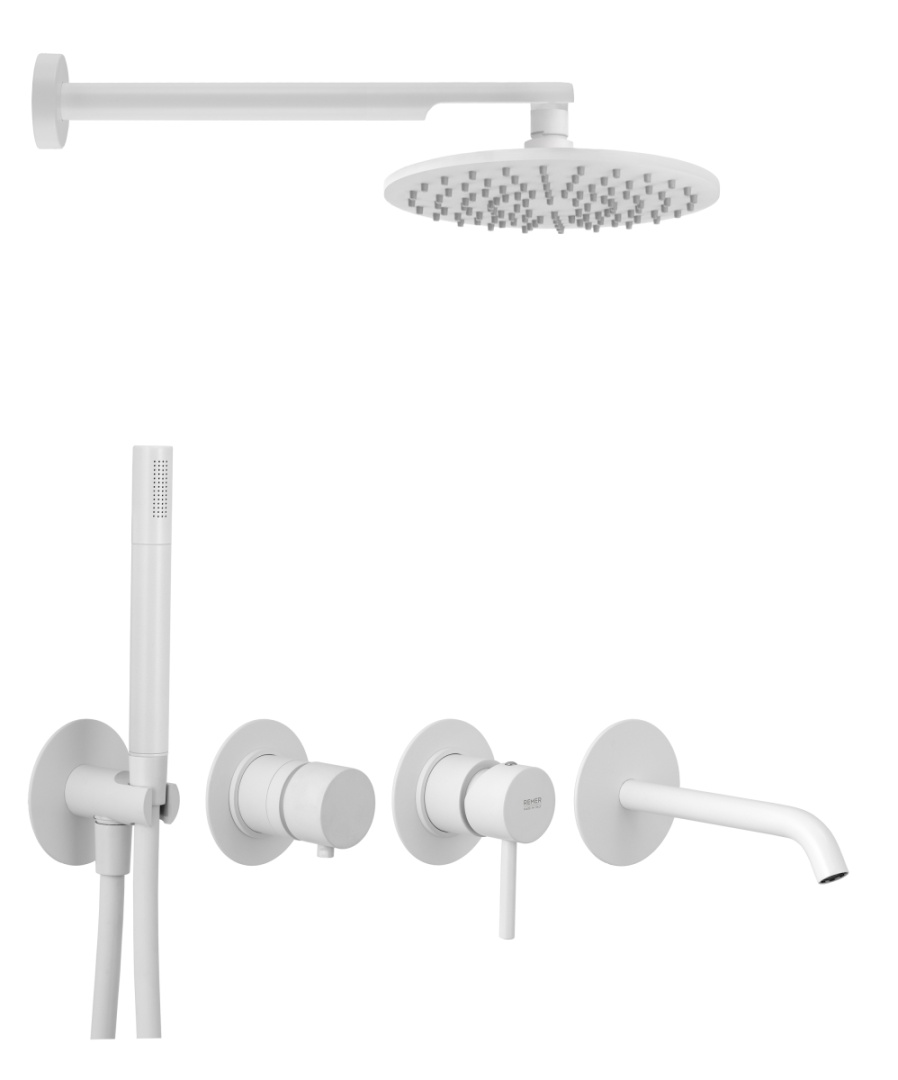 Душевая система Remer X Style X96D3SETBO, белый матовый в строительном магазине