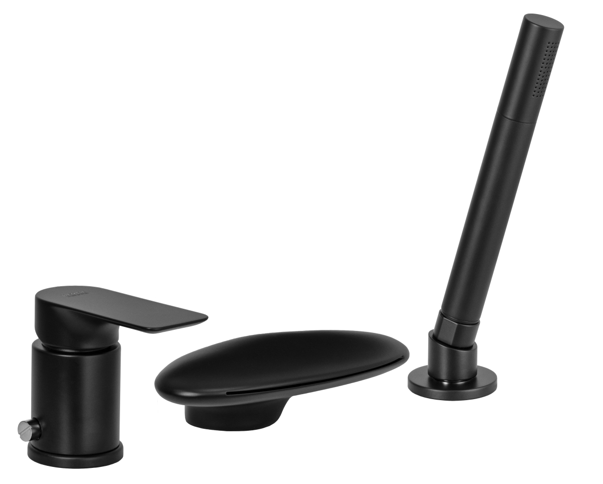 Смеситель для ванны Remer Infinity I07UFNO, черный матовый в строительном магазине