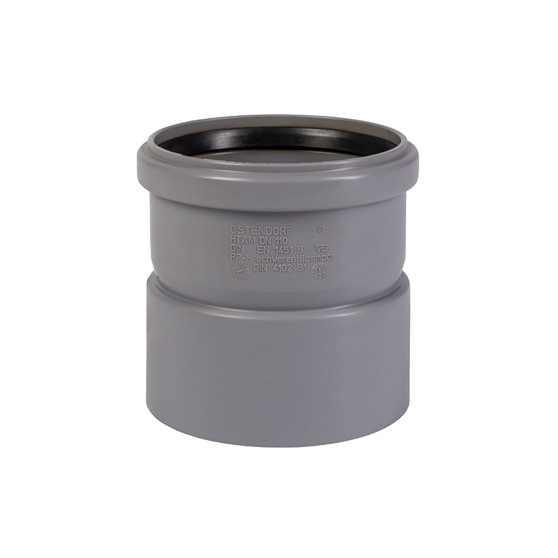 канализационная муфта насадная с уплотнительной манжетой Ostendorf ф110 арт. 115810 в строительном магазине