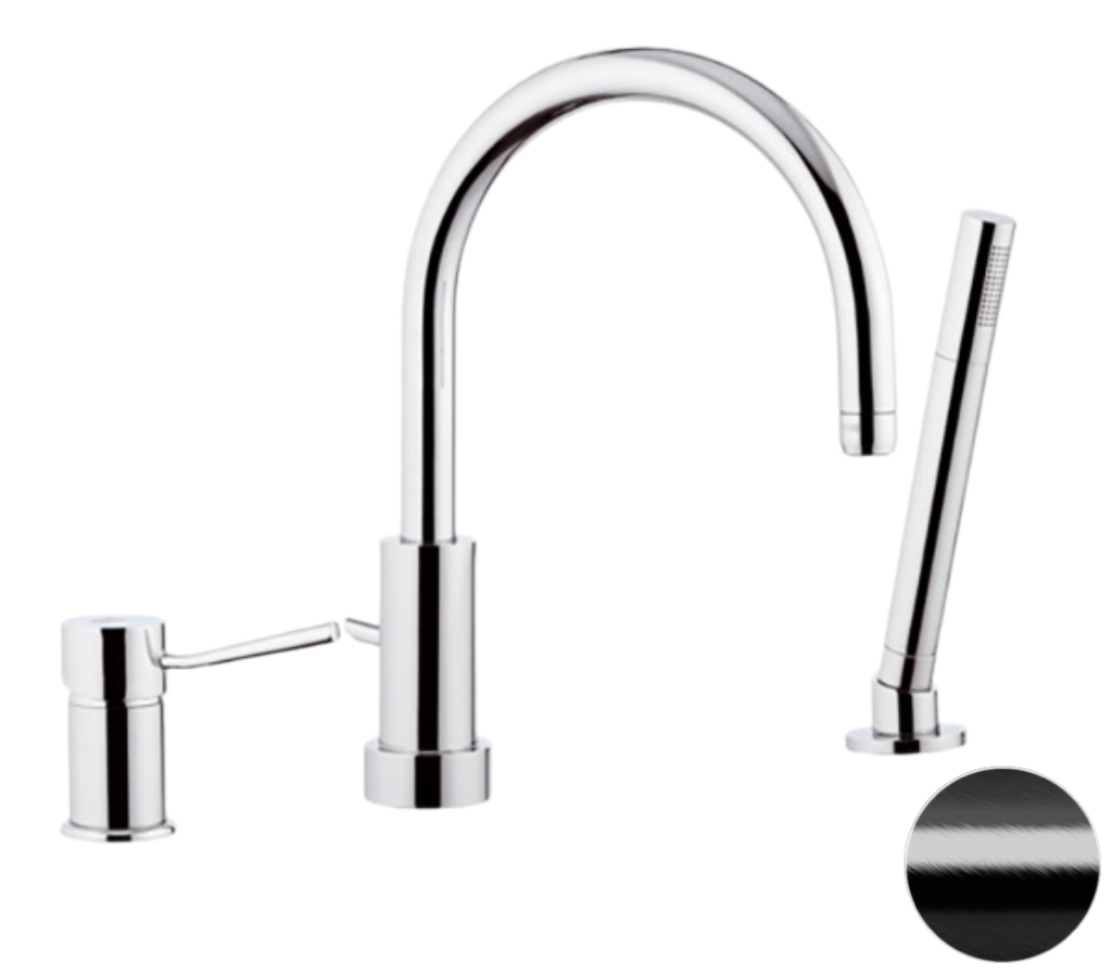 Смеситель для ванны Remer Minimal N072CFP, черный брашированный хром в строительном магазине