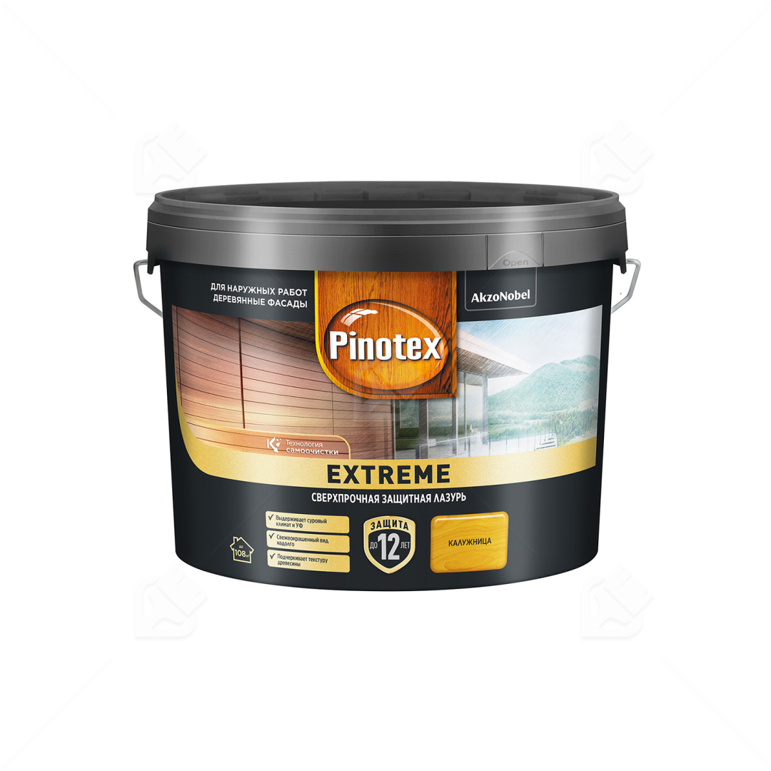 Пропитка Pinotex Extreme для дерева калужница, 9 л