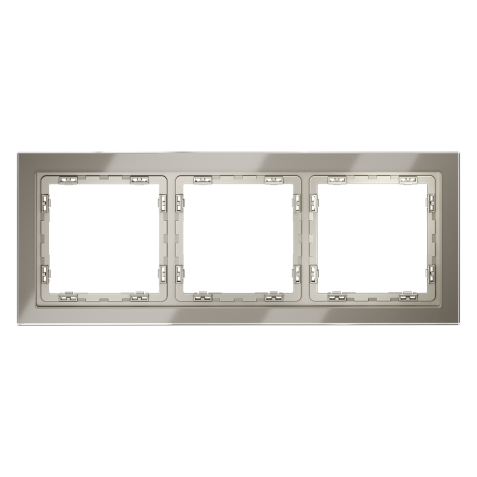 Рамка стеклянная VOLTUM S70 на 3 поста, (шелк, стекло) в строительном магазине