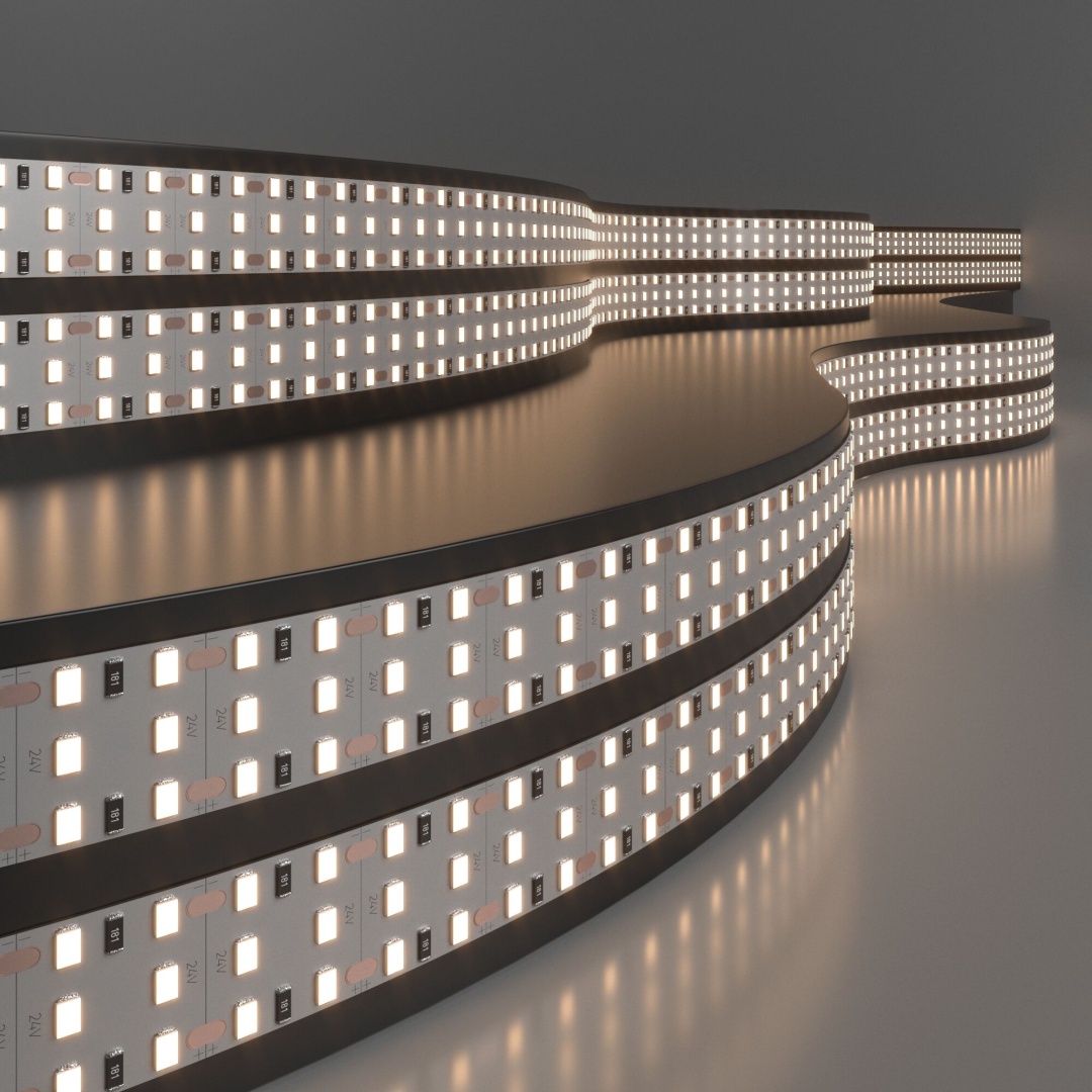 Лента светодиодная 360 LED 26 Вт IP20 трехрядная 3300К теплый белый 2835 24V 360Led 26W IP20 в строительном магазине