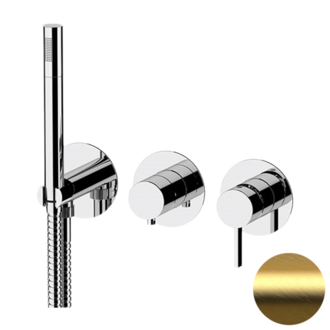 Смеситель для душа Remer Metrica MC97D2PBG, золото брашированное в строительном магазине