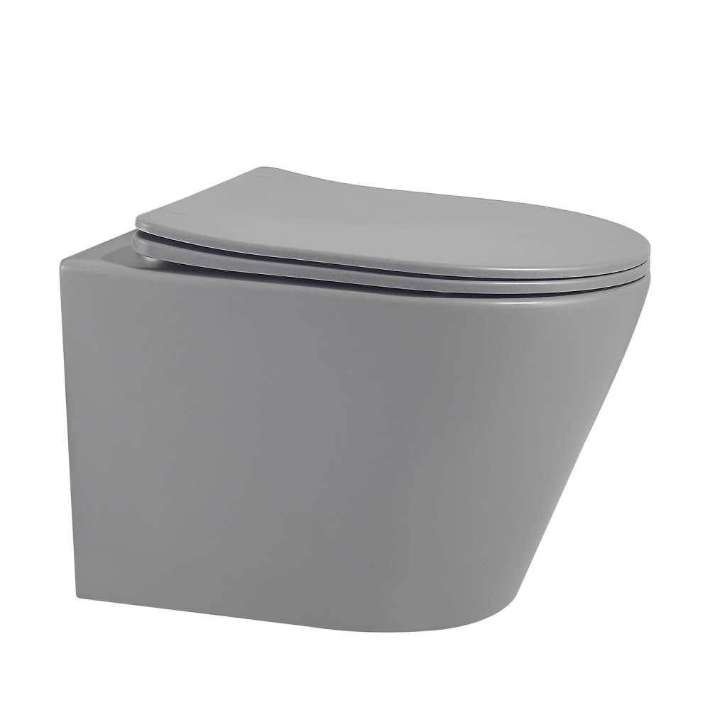 Унитаз ABBER Bequem AC1102MG подвесной серый матовый, безободковый в строительном магазине