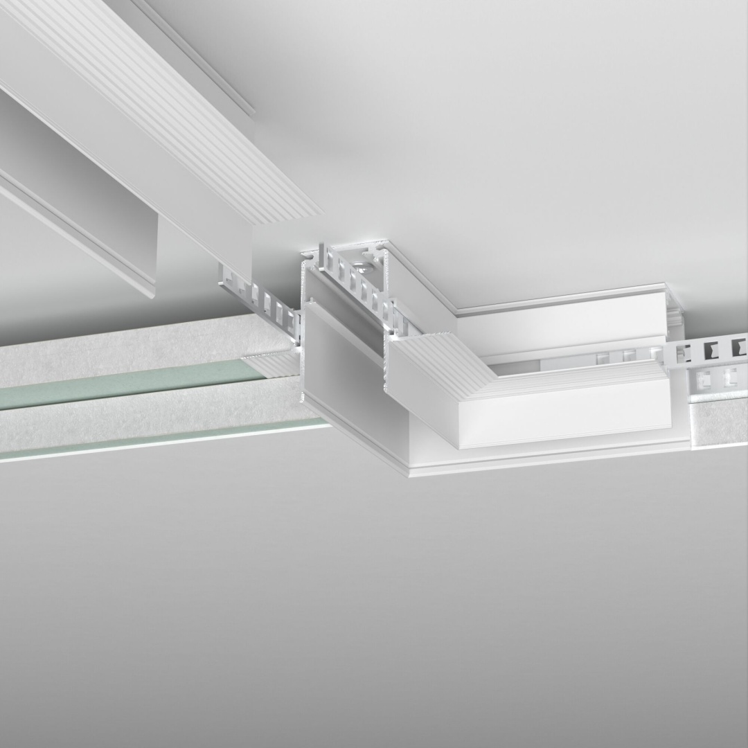Slim Magnetic Коннектор угловой для встраиваемого шинопровода под ГКЛ 12,5мм (белый) 85212/00 85212/00 в строительном магазине