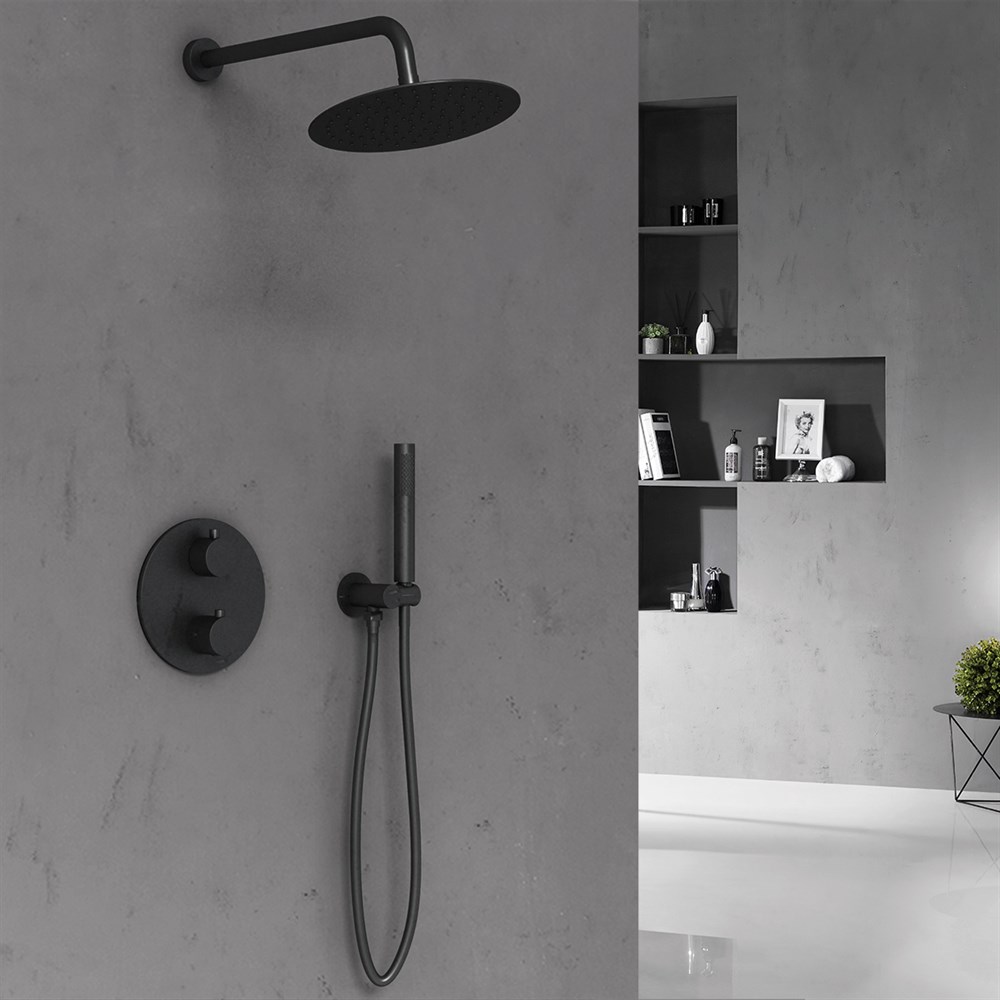 Душевая система Vincea VSFW-101TMB термостатический встраиваемая, черный в строительном магазине