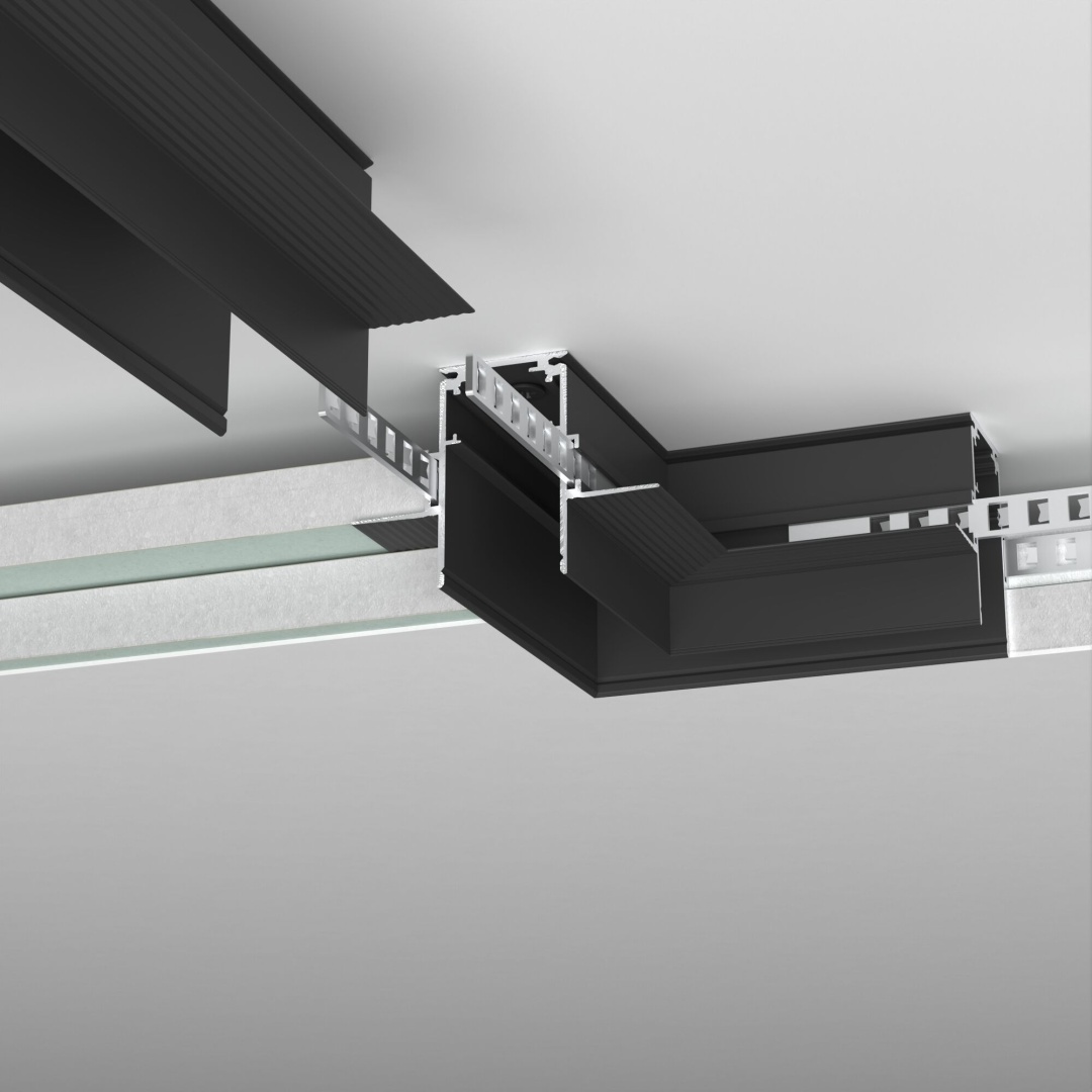 Slim Magnetic Коннектор угловой для встраиваемого шинопровода под ГКЛ 12,5мм (черный) 85212/00 85212/00 в строительном магазине