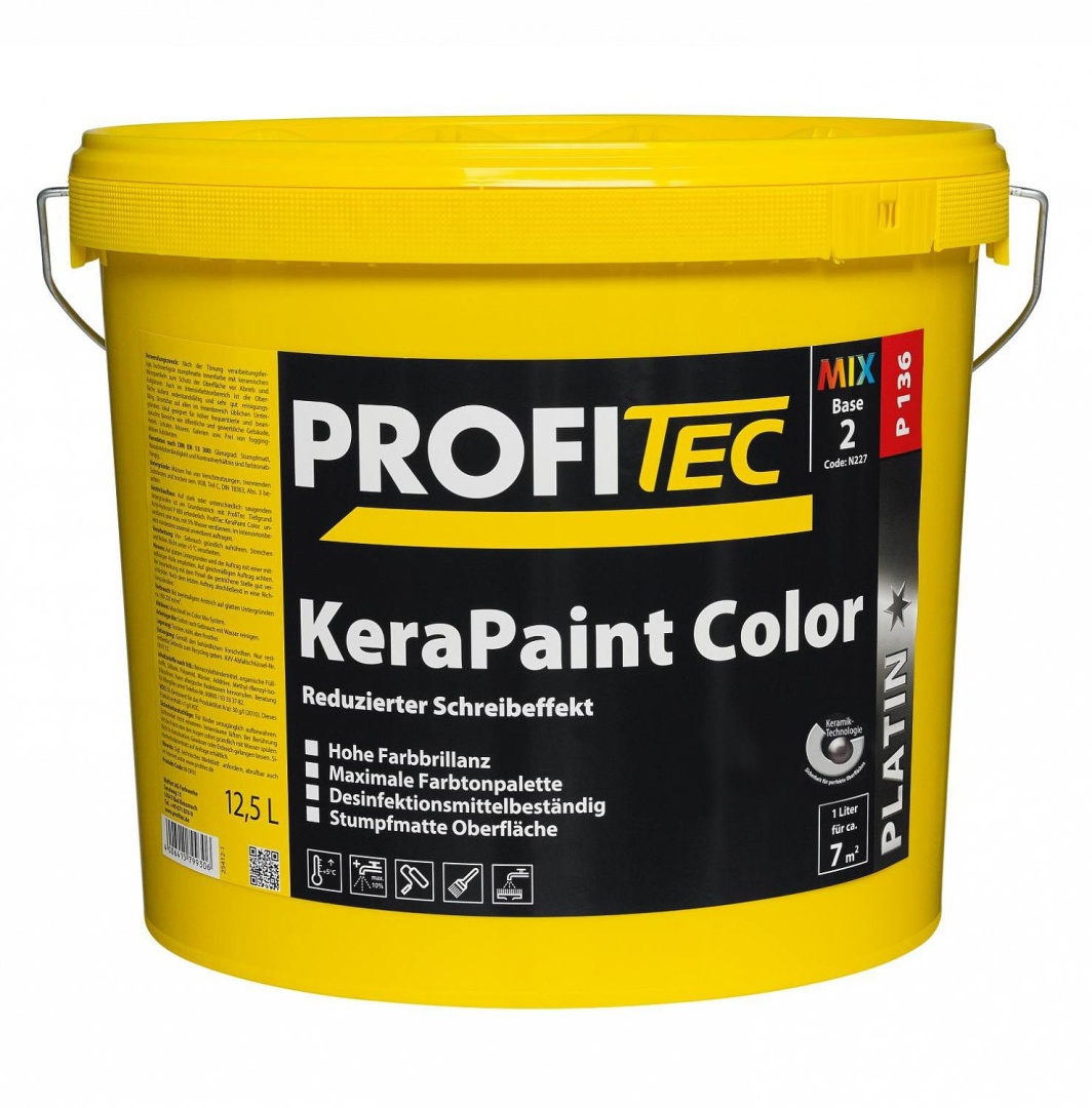 Краска интерьерная Profi Tec P 136 KeraPaint Color - 1 класс влажного истирания, сниженный эффект письма 12,5л в строительном магазине