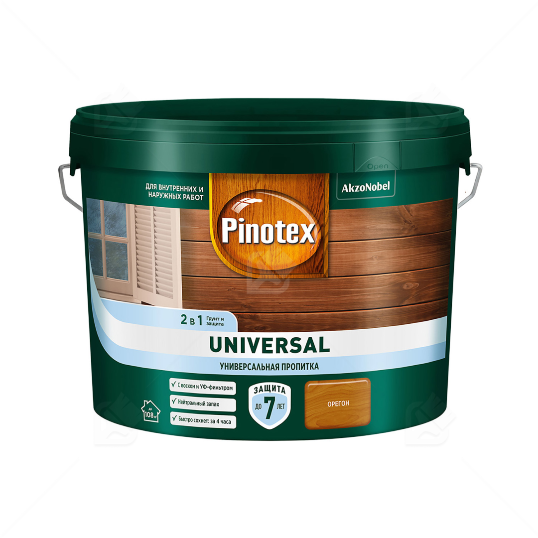 Пропитка Pinotex Universal 2в1 для древесины Орегон 9 л