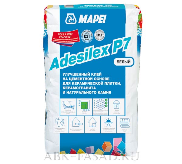 Клей для плитки Mapei ADESILEX P7Белый
