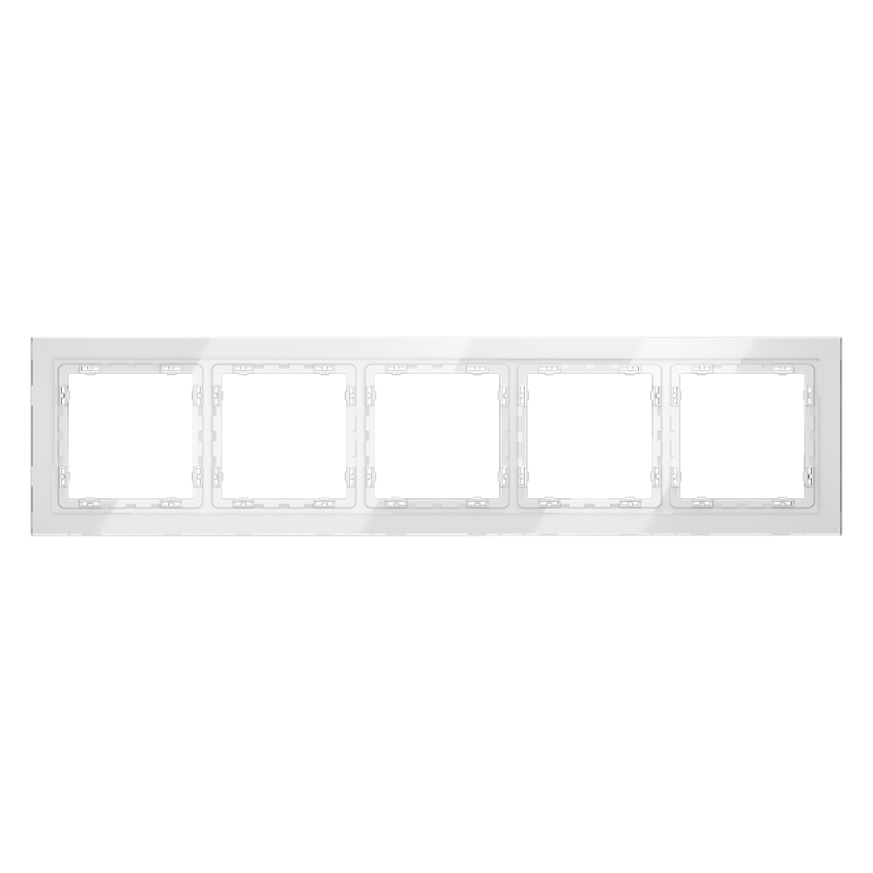 Рамка стеклянная VOLTUM S70 на 5 постов, (белый, стекло) в строительном магазине