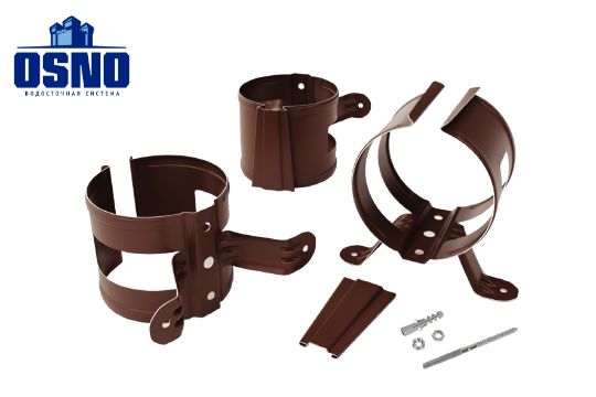 Кн трубы на дерево 125/90 ронштейOSNO RAL 8017 шоколад