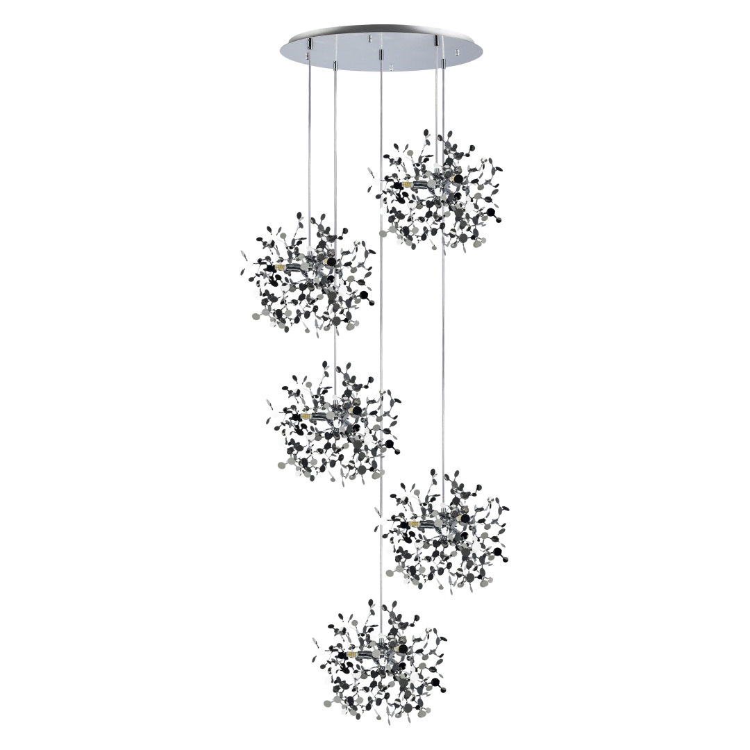 L5PR721134 Подвес пятерной круглый EXTRA 5x3x5W(led) G9 (721134 - 5 + 572154 -1) ХРОМ в строительном магазине