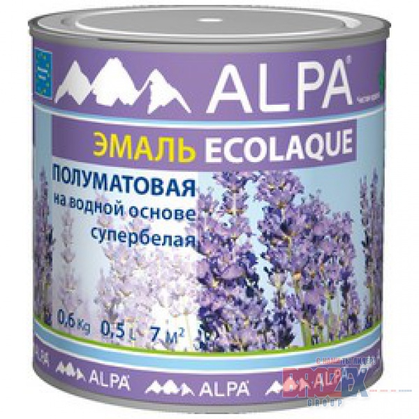 Alpa ECOLAQUE эмаль для внутренних и наружных работ полуматовая в строительном магазине