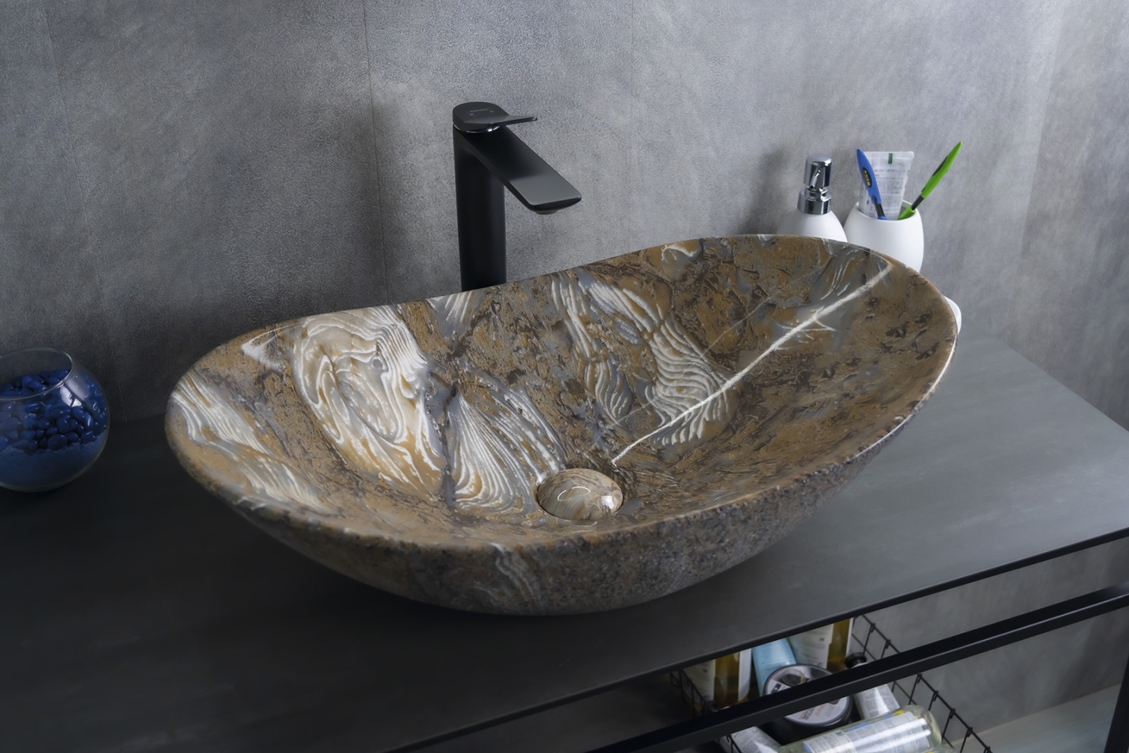 Раковина Gid Mnc811T 54477 накладная под камень глянцевая 61x37x15 в строительном магазине